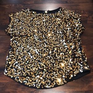 Sequin cap sleeve shirt